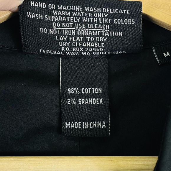 Christine Alexander Black Long‎ Sleeve Embroidered Shirt Jacket Womens Medium - Picture 7 of 8